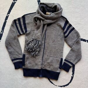 VTG 80s Tomboy‎ of California Geometric Sweater Cardigan Scarf Sz M
